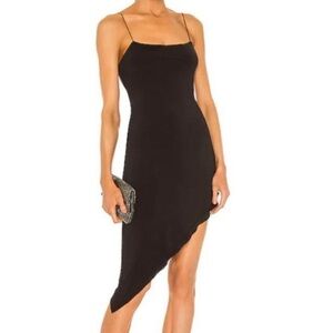 MAJORELLE black asymmetric marcie dress